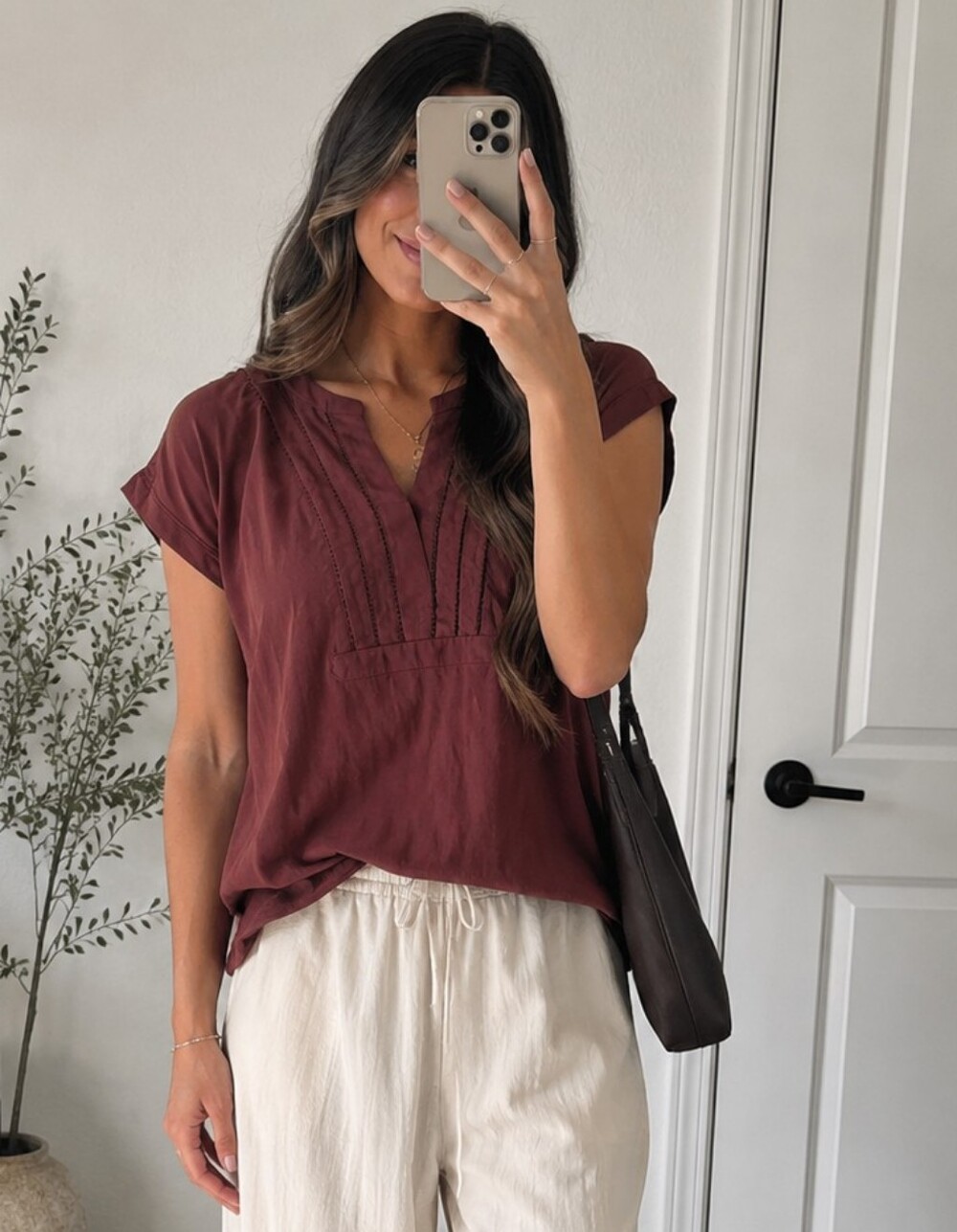 036.🩵 Anthropologie Nwt Dolan top In terracotta